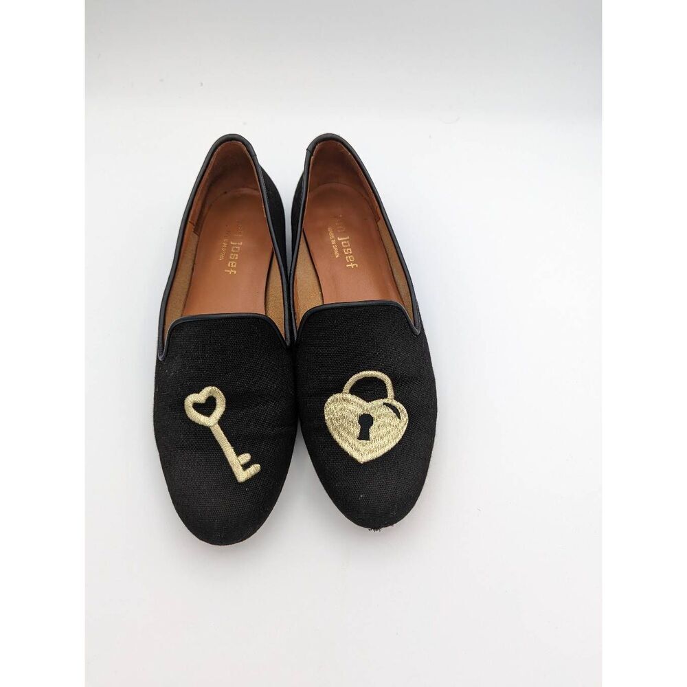 Jon Josef Gatsby key & heart  loafers black 6.5